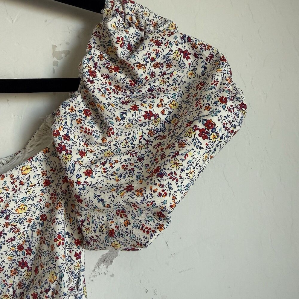 Intimately Free People Bella Ditsy Floral Puff Sleeve Bodysuit Boho Festival - Picture 4 of 11